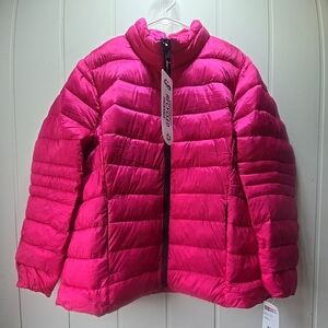 NWT-32Degrees Women's Lightweight Poly-Fill Packable Zip-Up Jacket Pink‎ XXL